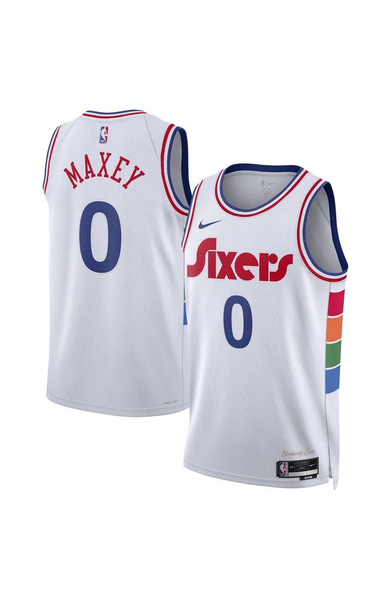 Nike Unisex Nike Tyrese Maxey White Philadelphia 76ers 2024/25 Swingman Player Jersey - City Edition, Alternate, color, White