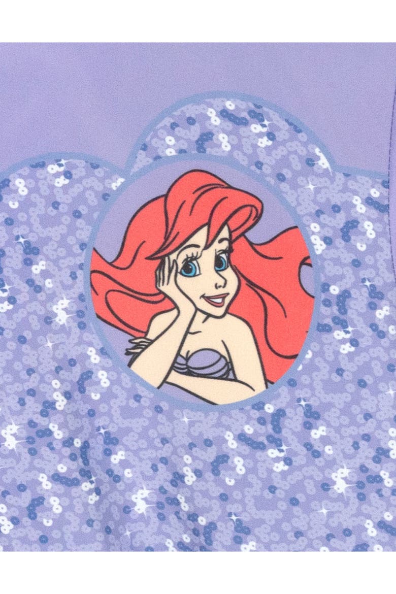The Little Mermaid Princess Ariel Hooded Windbreaker Jacket, Alternate, color, Ariel Lavender Mint