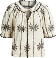 Rails Belina Embroidered Elbow Sleeve Top