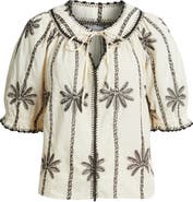 Rails Belina Embroidered Elbow Sleeve Top