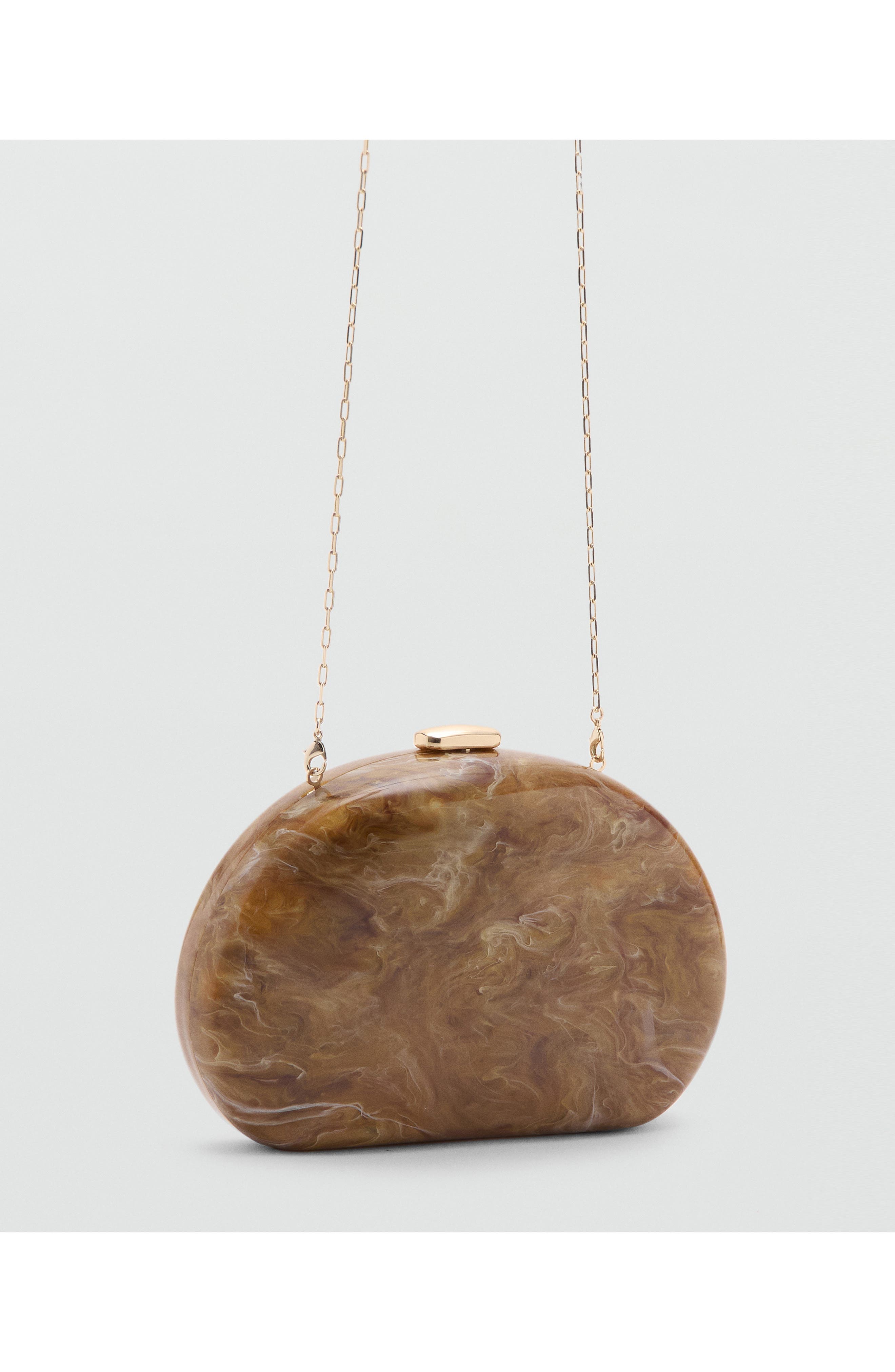 Oval Clutch, Alternate, color, COGNAC