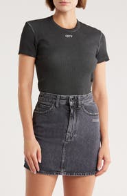 【関税込み】Off-White グレー Off Stamp Rib Basic Tシャツ Gray Off Stamp Rib Basic T-shirt by Off-White on Sale