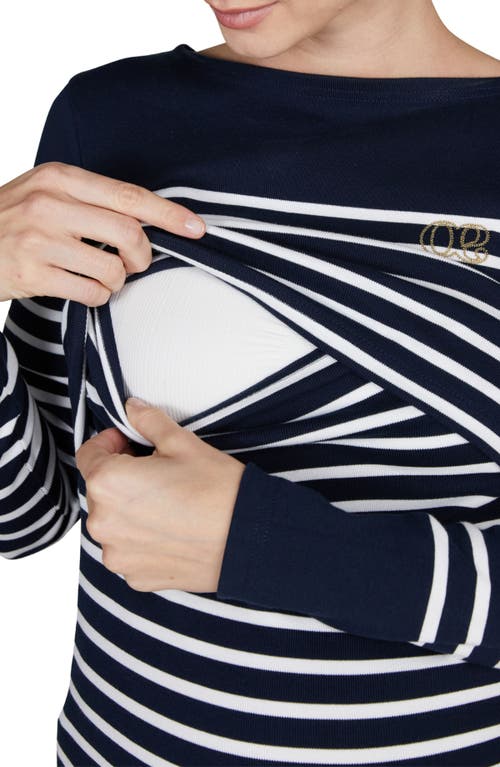 Cache Coeur Benodet Maternity And Nursing Sailor Shirt In Blue