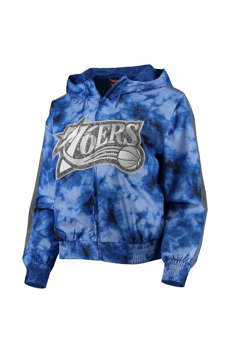 Mitchell & Ness Women's Mitchell & Ness Royal Philadelphia 76ers Galaxy Sublimated Windbreaker Pullover Full-Zip Hoodie, Alternate, color, Royal