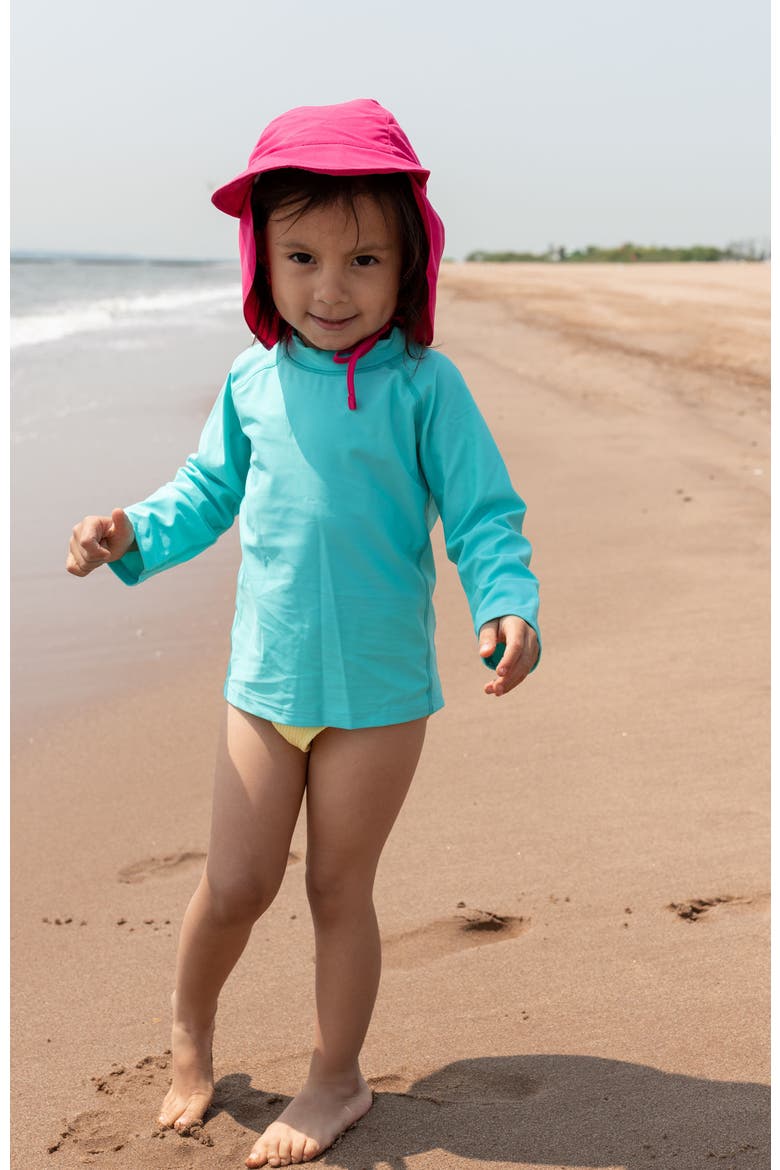 Long Sleeve Rash Guard, UPF 50+ Swim Shirt, Alternate, color, AQUA