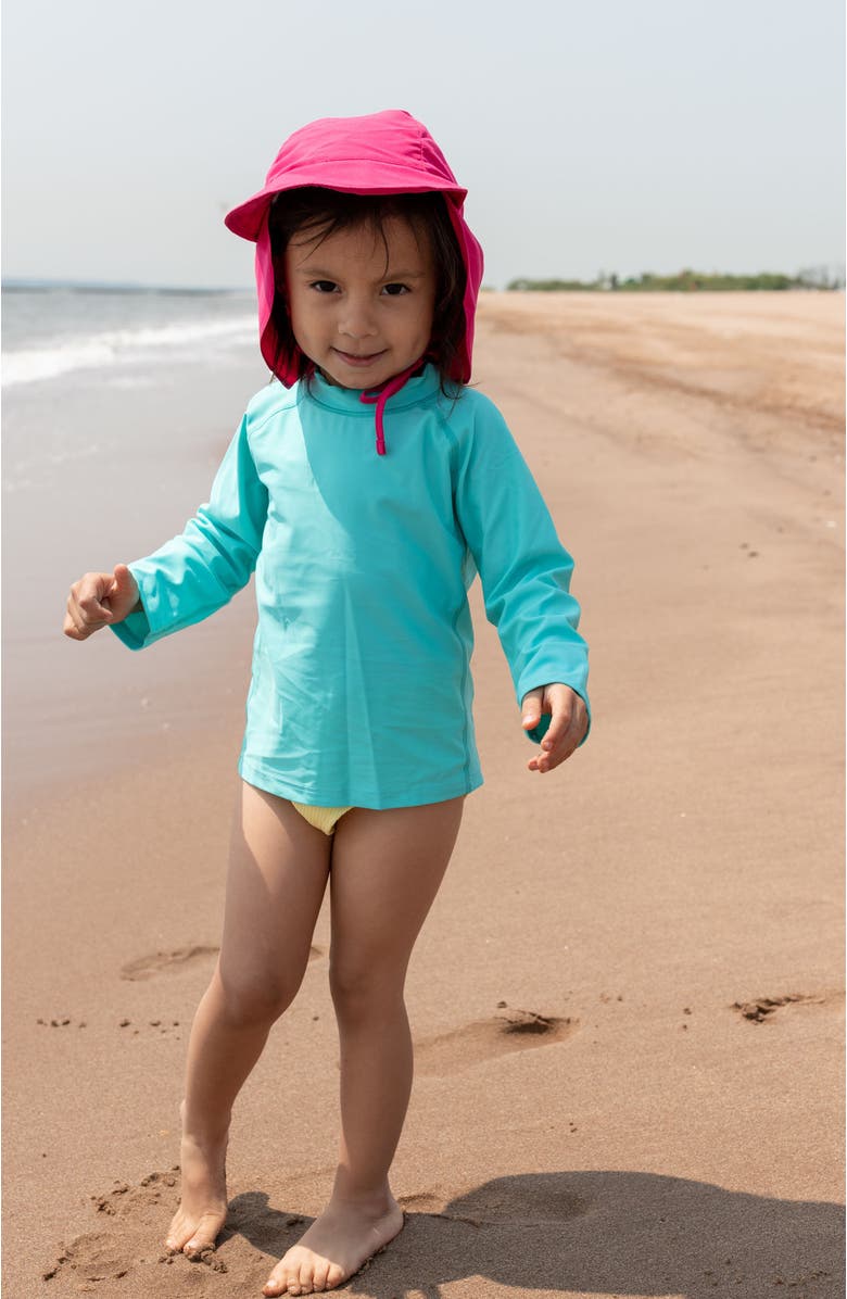 Leveret Long Sleeve Rash Guard, UPF 50+ Swim Shirt, Alternate, color, Aqua