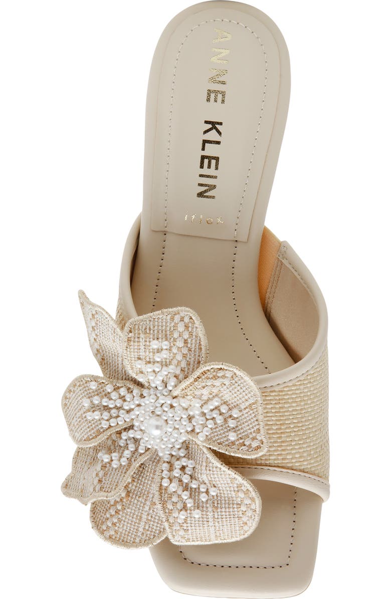 Anne Klein Julia Beaded Floral Slide Sandal, Alternate, color,