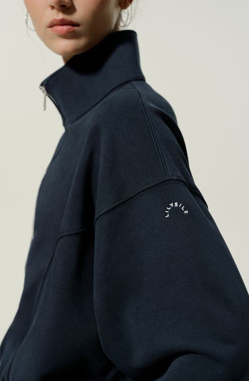 Lilysilk Heirloom '89 Half-zip Pullover In Blue