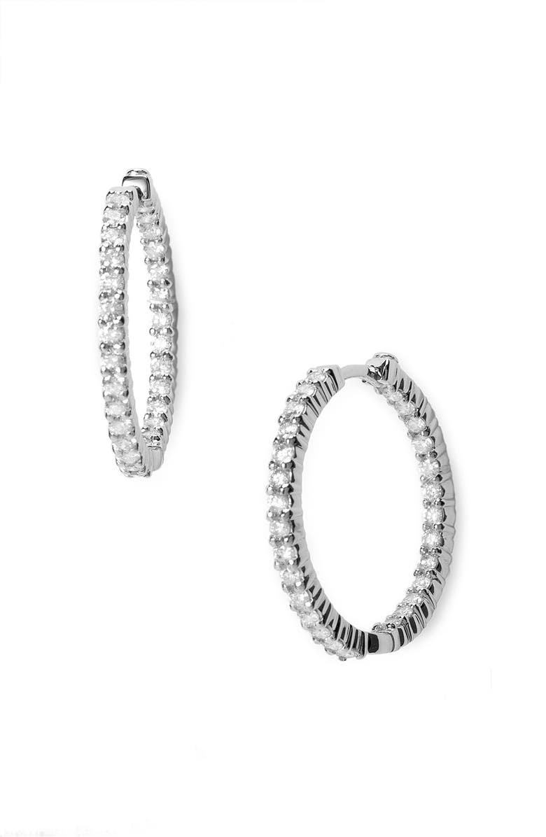Roberto Coin Diamond Hoop Earrings, Main, color,
