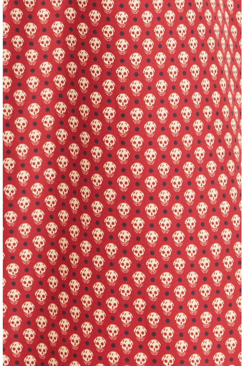 Men's Skull Long Swim Trunks, Alternate, color, BORDEAUX/ IVORY