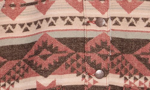 Wrangler Faux Shearling Woven Western Jacket In Brown