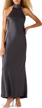 Steve Madden Lara Satin Bias Cut Maxi Dress