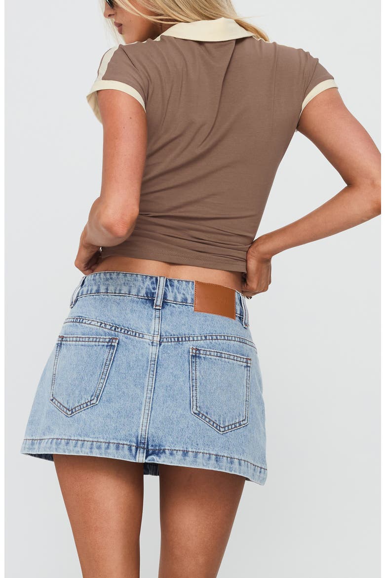 Nicolina Low Rise Denim Miniskirt, Alternate, color, ICE BLUE WASH