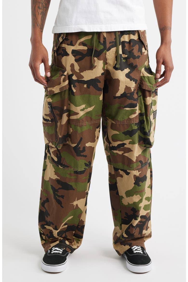 BB Star Loose Fit Camo Cotton Ripstop Cargo Pants, Main, color, KELP