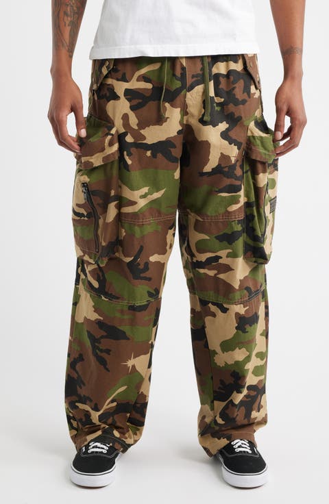 BB Star Loose Fit Camo Cotton Ripstop Cargo Pants