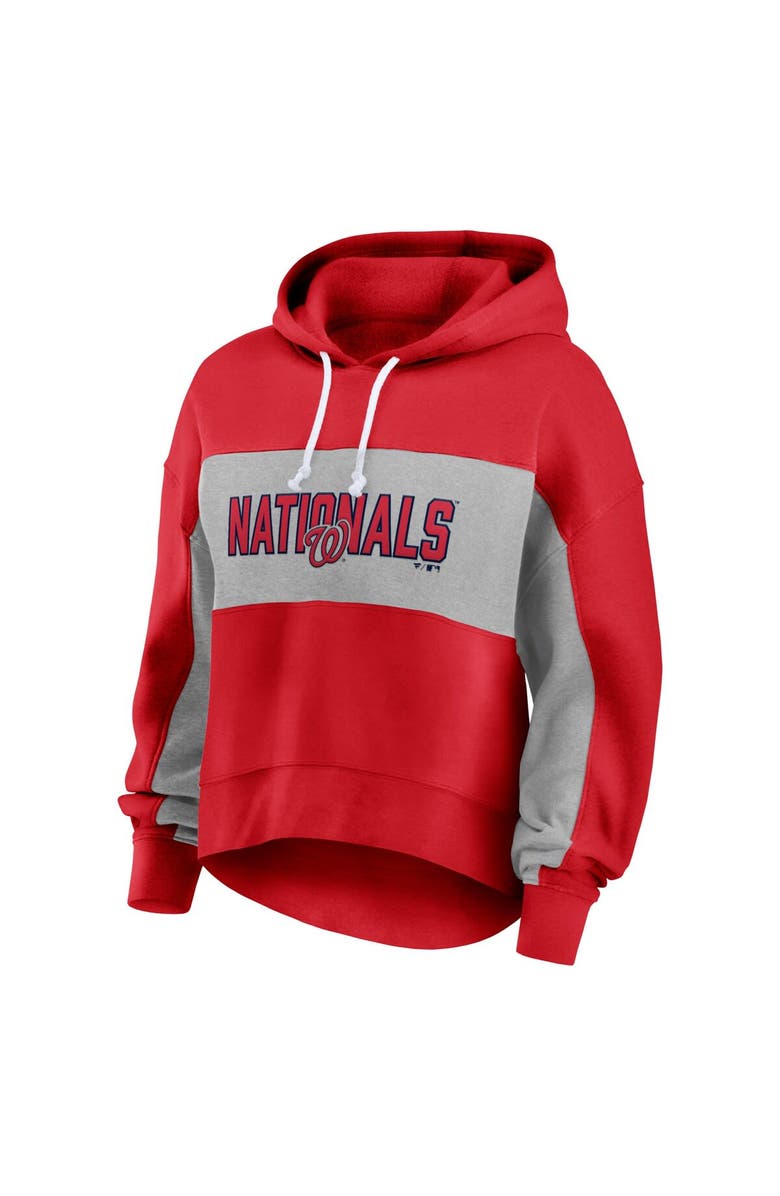 FANATICS Women's Fanatics Branded Red Washington Nationals Filled Stat Sheet Pullover Hoodie, Alternate, color, Red