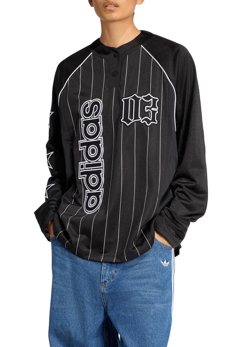 Long Sleeve Jersey, Main, color, BLACK/ WHITE