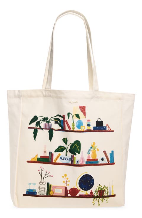 Library Canvas Book Tote