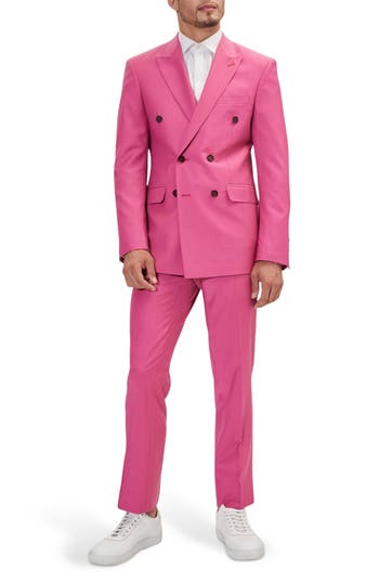 Ron Tomson Super 120s Wool Double Breasted Tuxedo Jacket