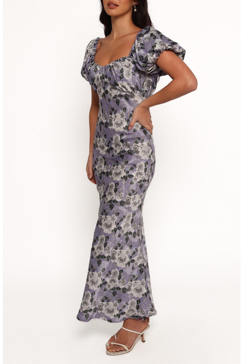 Marjorie Floral Puff Sleeve Maxi Dress, Alternate, color, LAVENDER