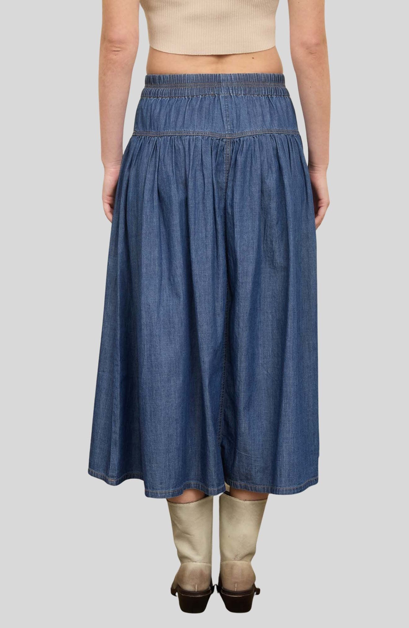Western Denim Maxi Skirt - image 2