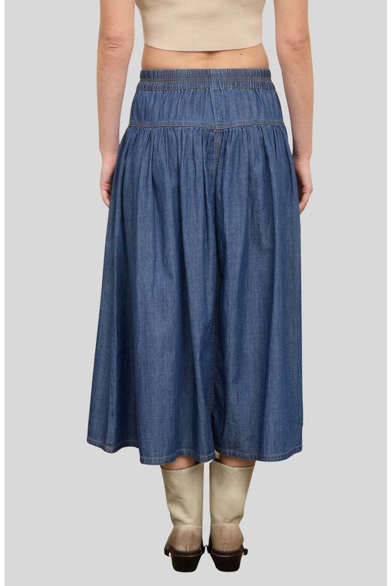 Western Denim Maxi Skirt, Alternate, color, DENIM