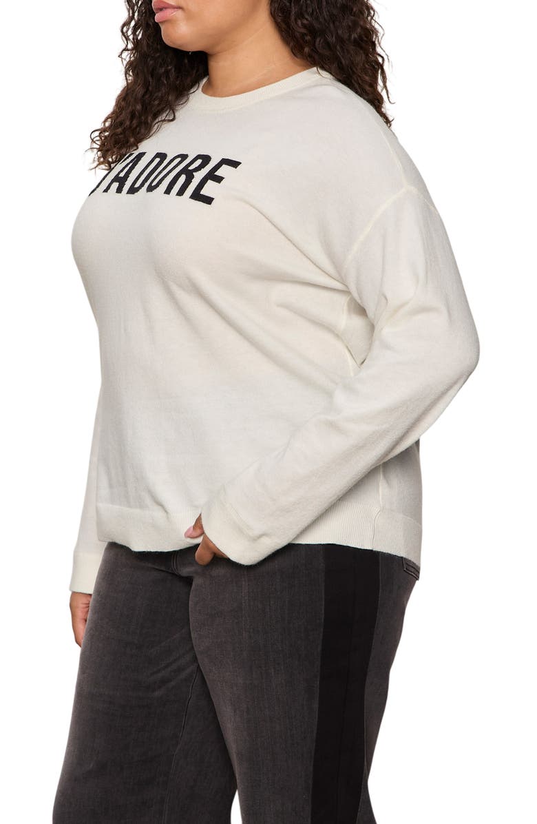 Sanctuary 247 Relaxed Fit Sweater, Alternate, color, Black/ Chalk