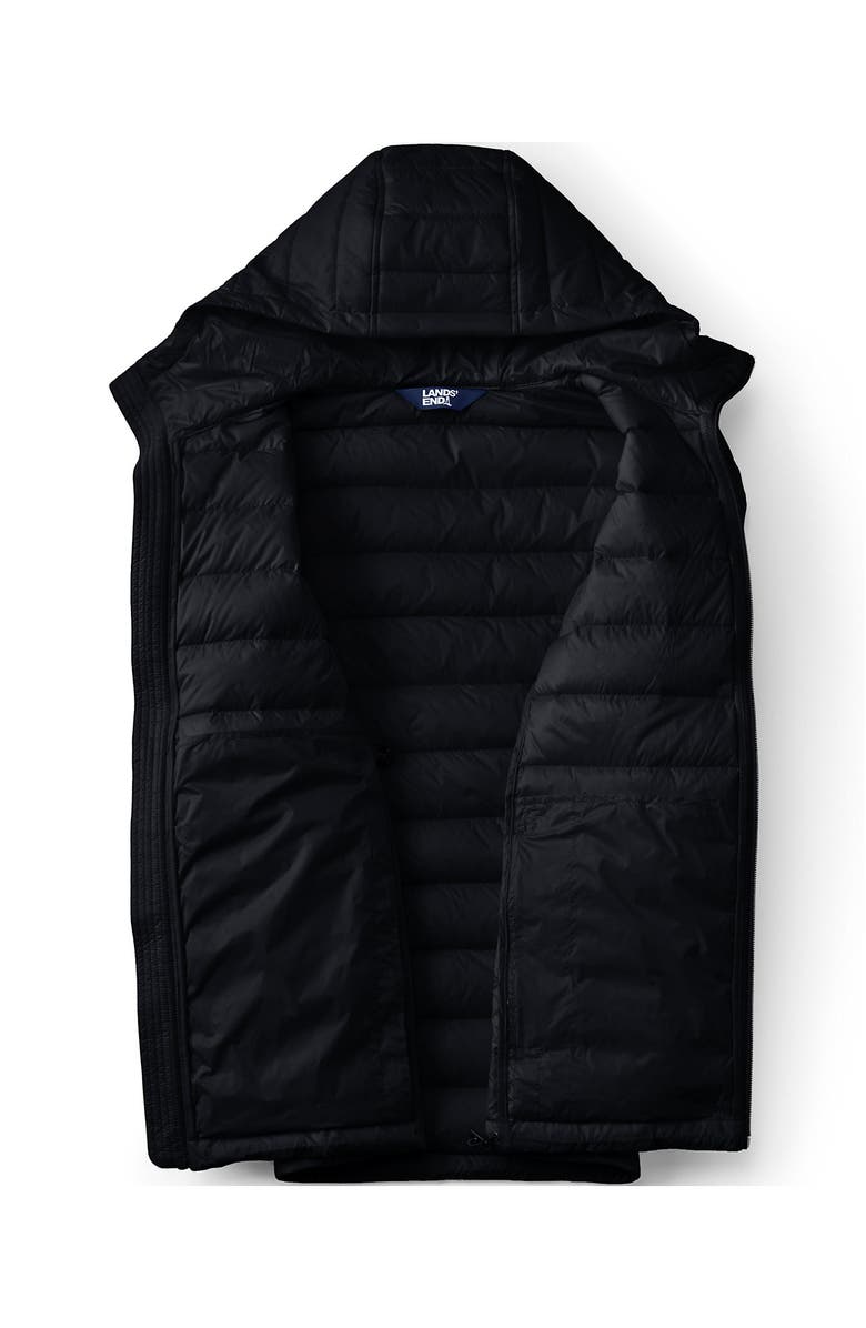 Lands' End Wanderweight Ultralight Packable Hooded Down Jacket, Alternate, color, Black