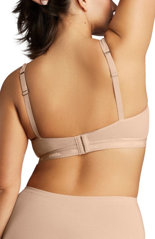 Siella Organic Cotton Plunge Foam Bra In Beach Beige