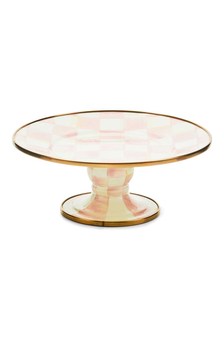 Rosy Check Mini Pedestal Platter, Main, color, ROSY