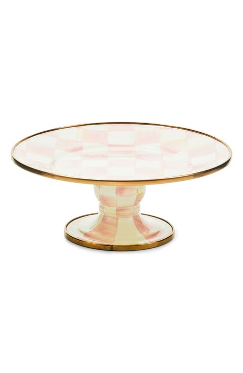 Rosy Check Mini Pedestal Platter