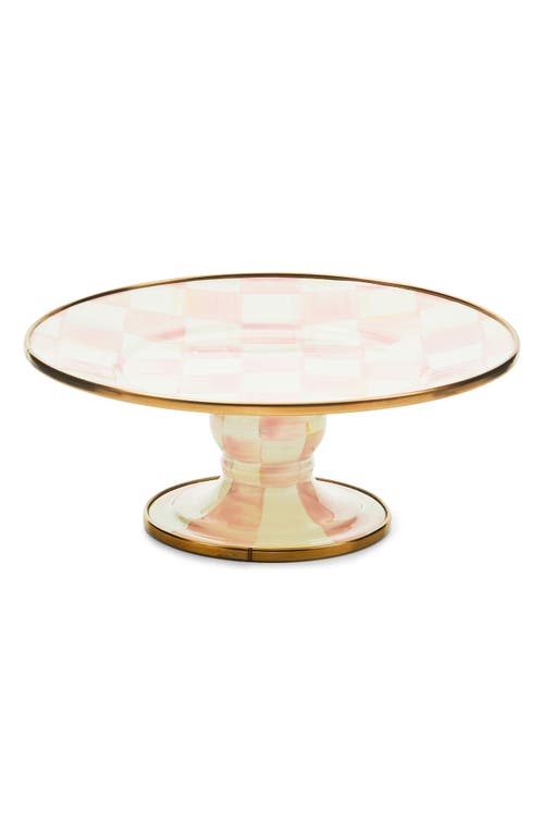 Mackenzie-childs Mackenzie Childs Rosy Check Mini Pedestal Platter In Pink