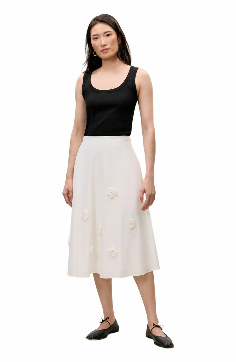Rebecca Taylor Priya Poplin Skirt, Main, color, Milk