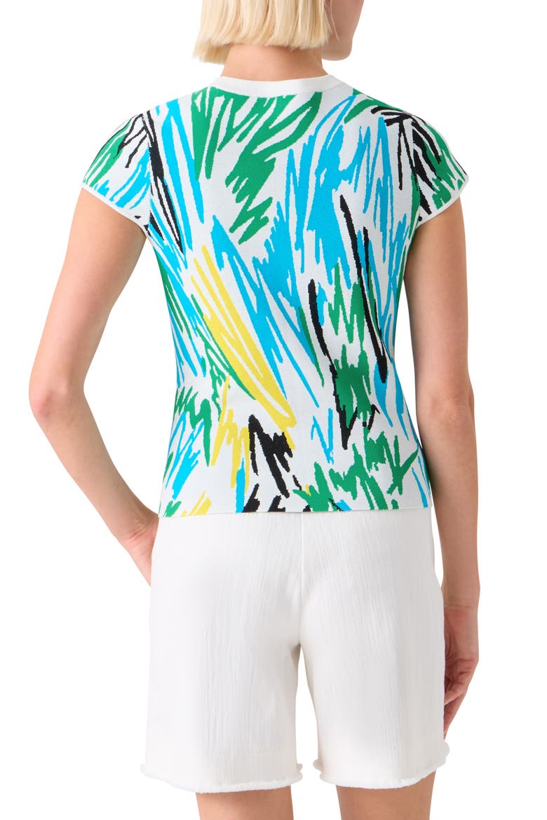 Fitted Scribble Jacquard Sweater, Alternate, color, CREAM-MULTI