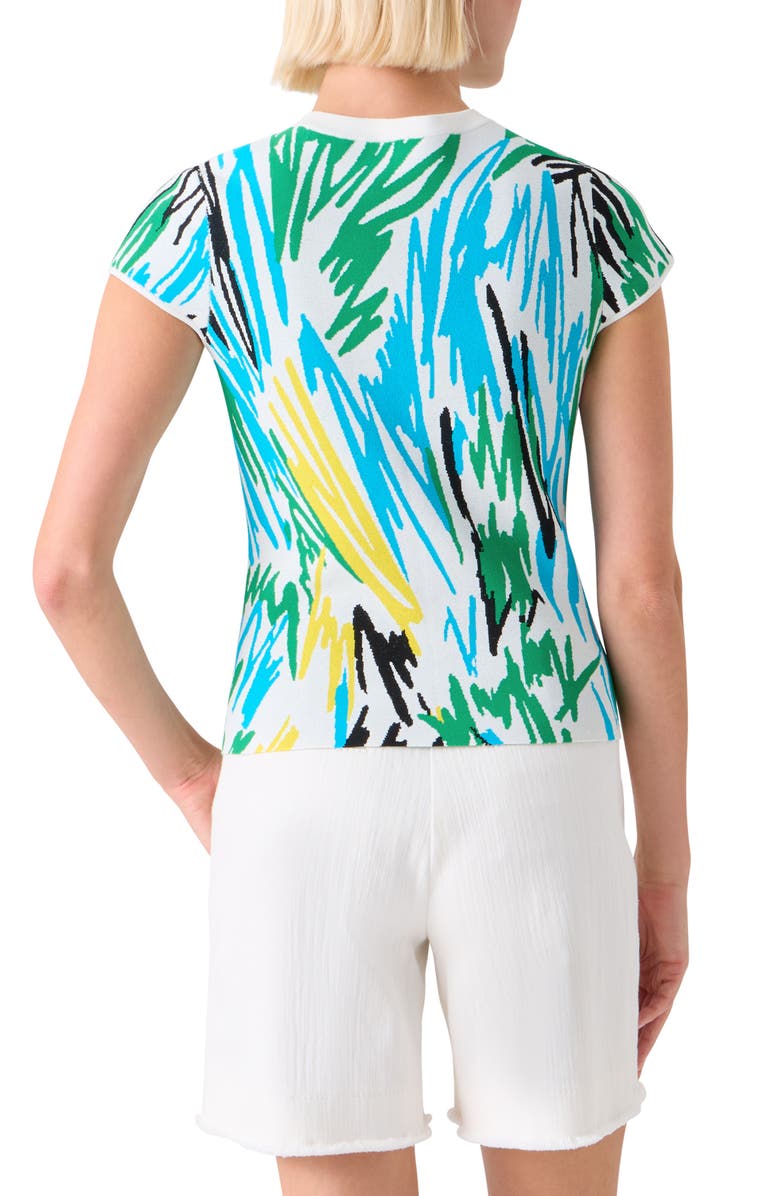 Akris punto Fitted Scribble Jacquard Sweater, Alternate, color, Cream-Multi