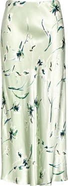 Rails Anya Floral Satin Midi Skirt