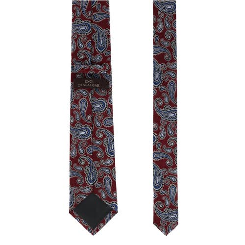 Trafalgar Wharton Wavy Paisley Silk Novelty Necktie In Red