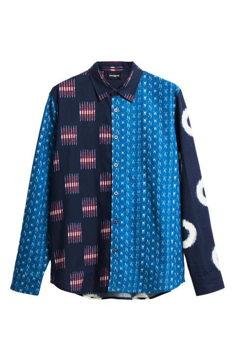 Mismatched Pattern Cotton Shirt
