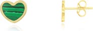 The Lovery Fine Jewelry Mini Malachite Heart Stud Earrings