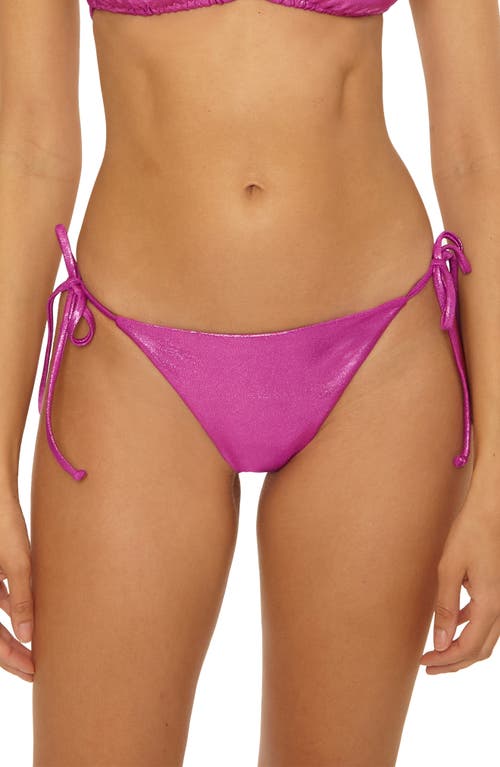 Becca Liquid Metal Side Tie Bikini Bottoms In Purple