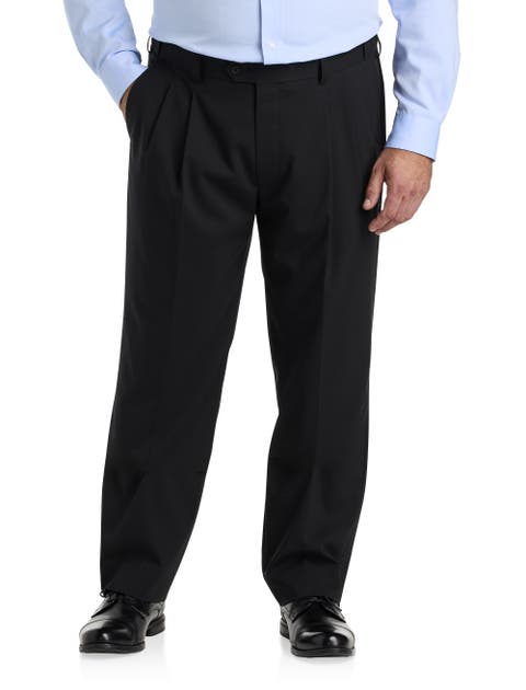 Big & Tall Perfect Fit Waist-Relaxer Pleated Suit Pants V2