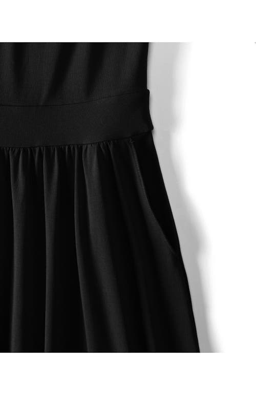 Lands' End Cotton Modal Off Shoulder Midi Dress In Black