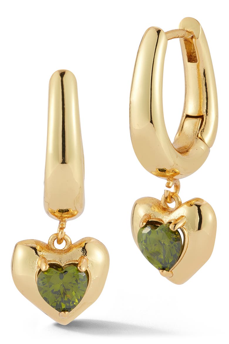 Heart Hoop Earrings, Main, color, GOLD