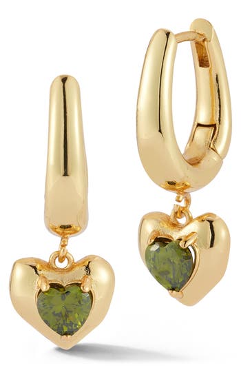 Chloe & Madison Chloe And Madison Heart Hoop Earrings In Gold