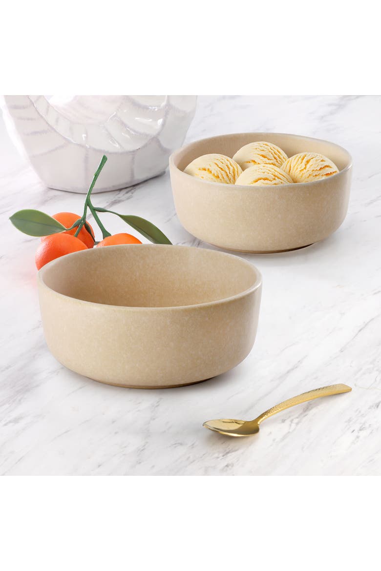 Bryant Park 2 Piece 6 Inch Stoneware Cereal Bowl Set, Alternate, color, Beige