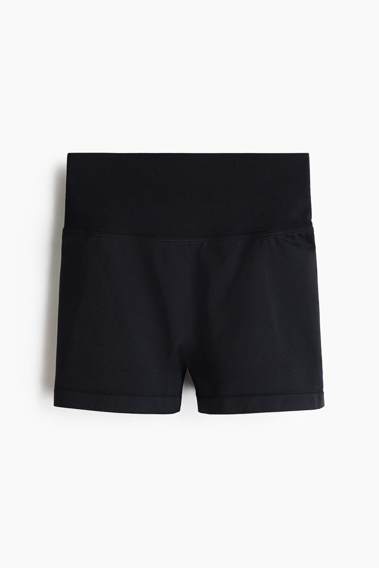 Seamless Scrunch Hot Pants With Drymove, Alternate, color, Black