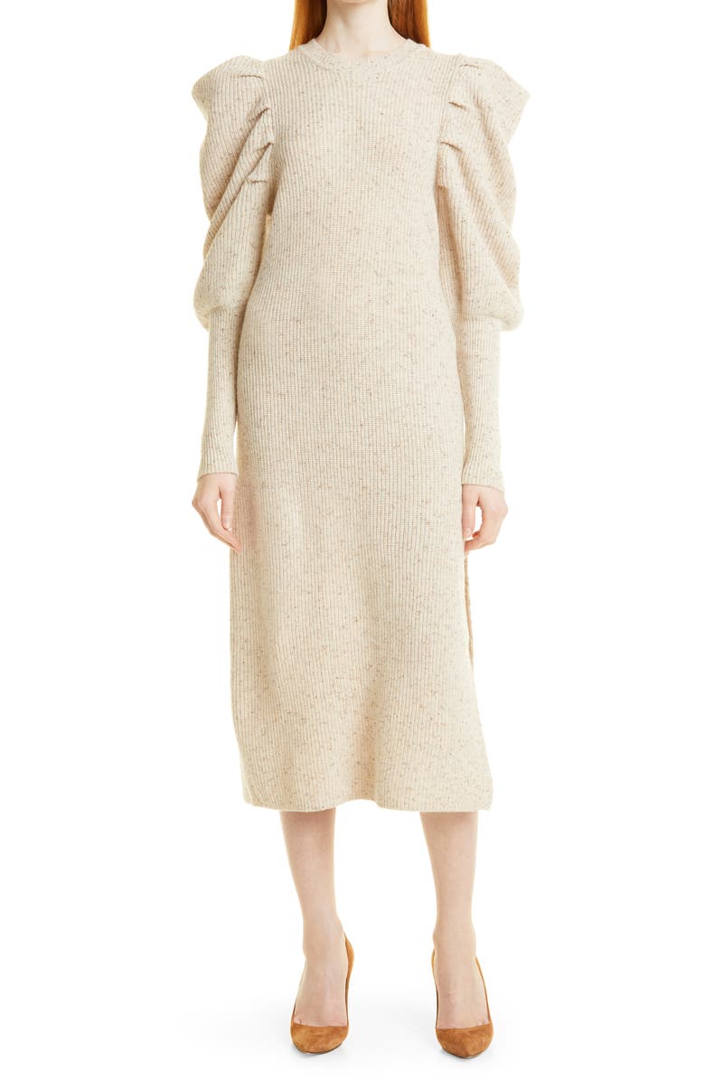 Ted Baker London Marnia Puff Sleeve Wool Blend Midi Sweater Dress, Main, color,