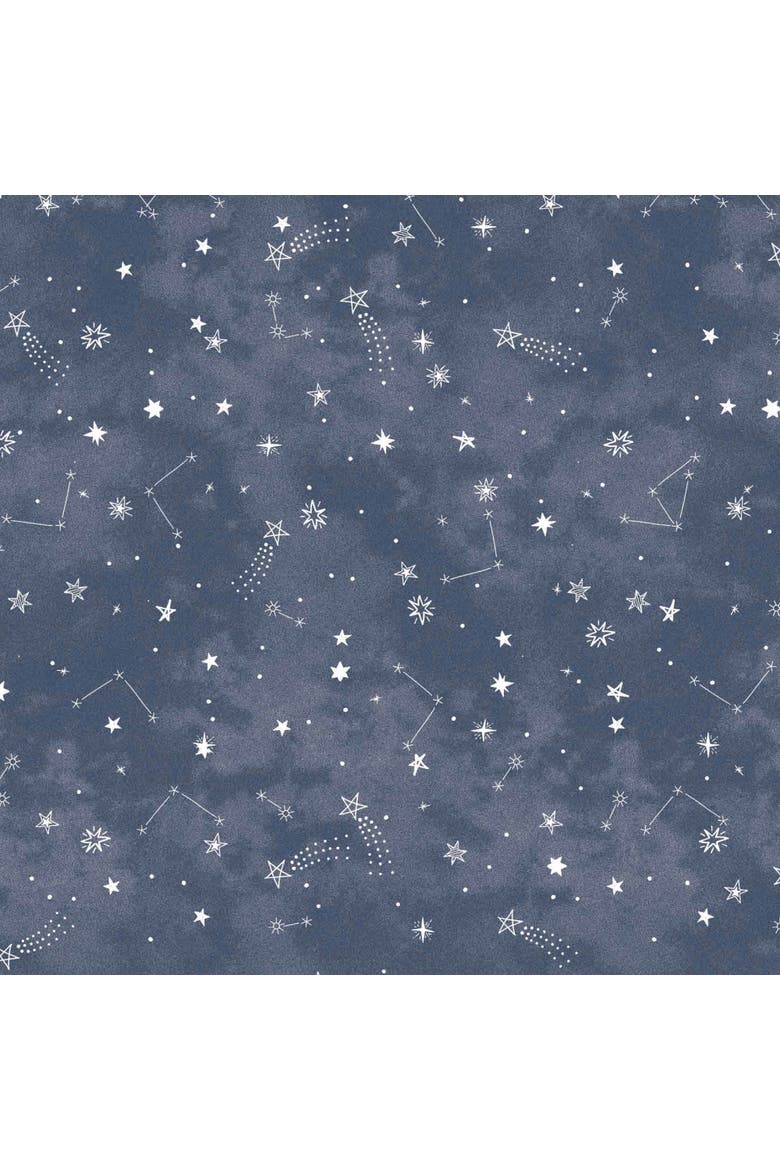 Sky Rocket Stars/Galaxy/Space 100% Cotton Fitted Crib Sheet, Alternate, color, Blue