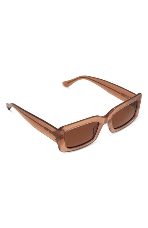 Diff Indy 51mm Polarized Rectangular Sunglasses In Brown