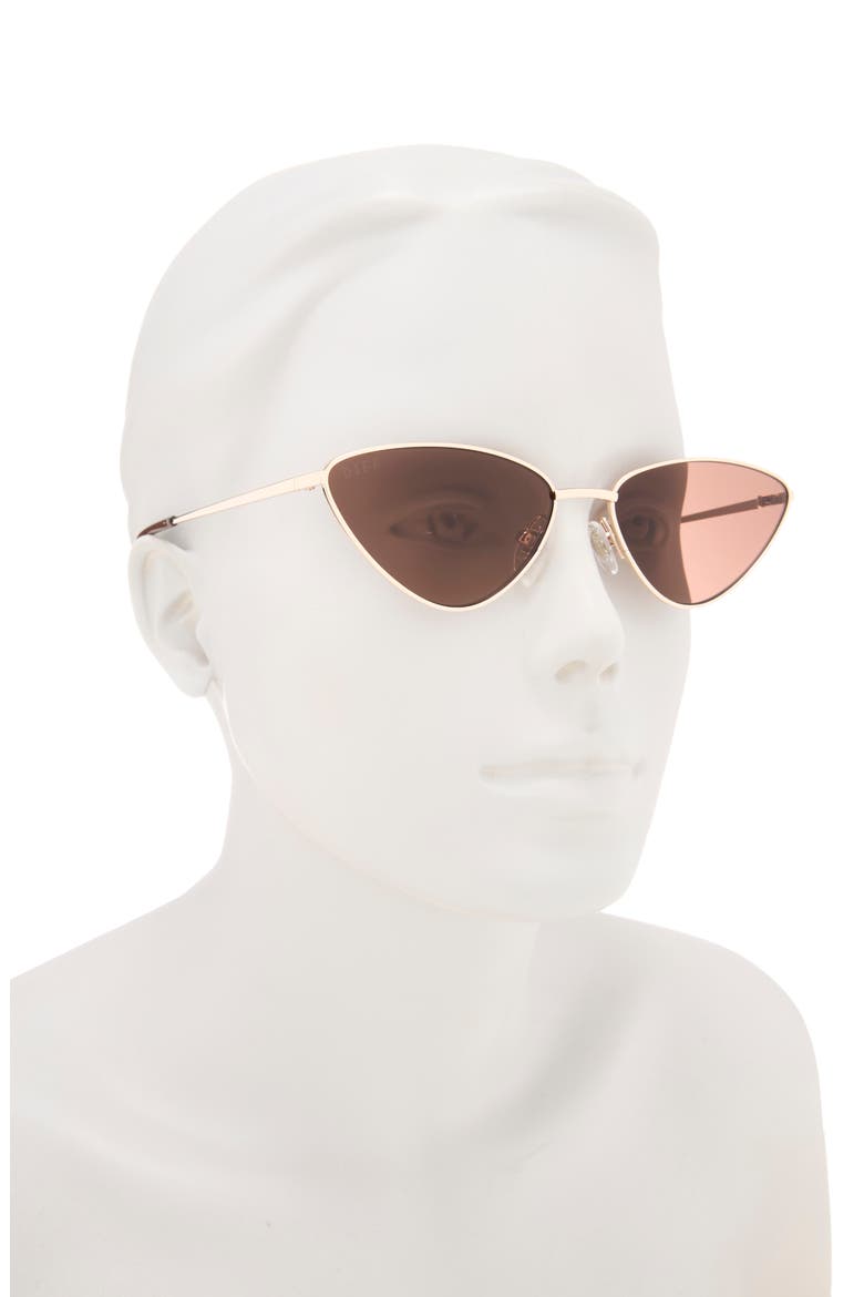 Tabitha 60mm Cat Eye Sunglasses, Alternate, color, GOLD/ BROWN